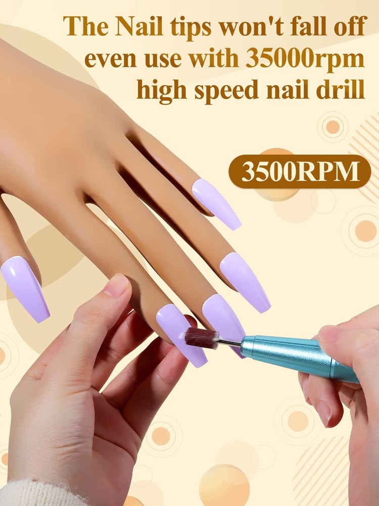 Practice Hand for Acrylic Nails- Silicone Nail Hand Practice Upgrade Nail Tip...
