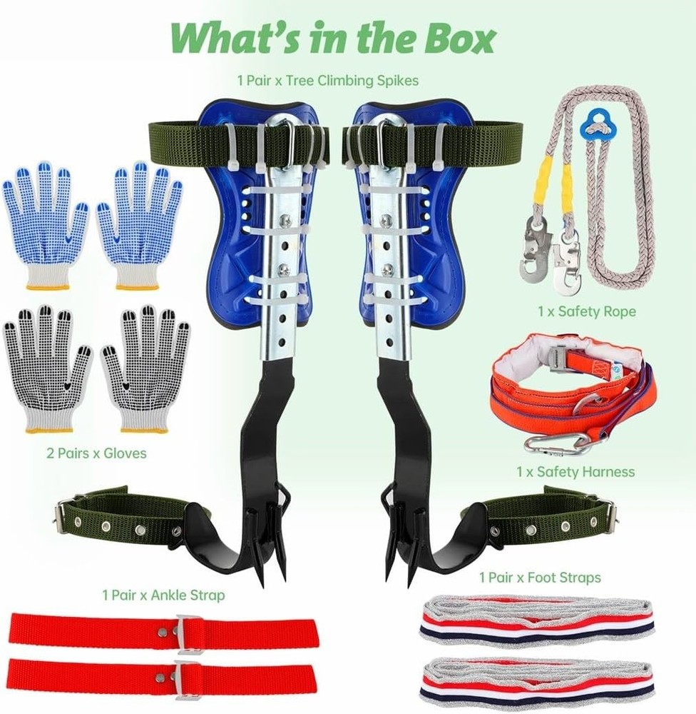 Tree Climbing Spikes Set, Adjustable Tree Climbing Spikes, Portable Tree Climbin