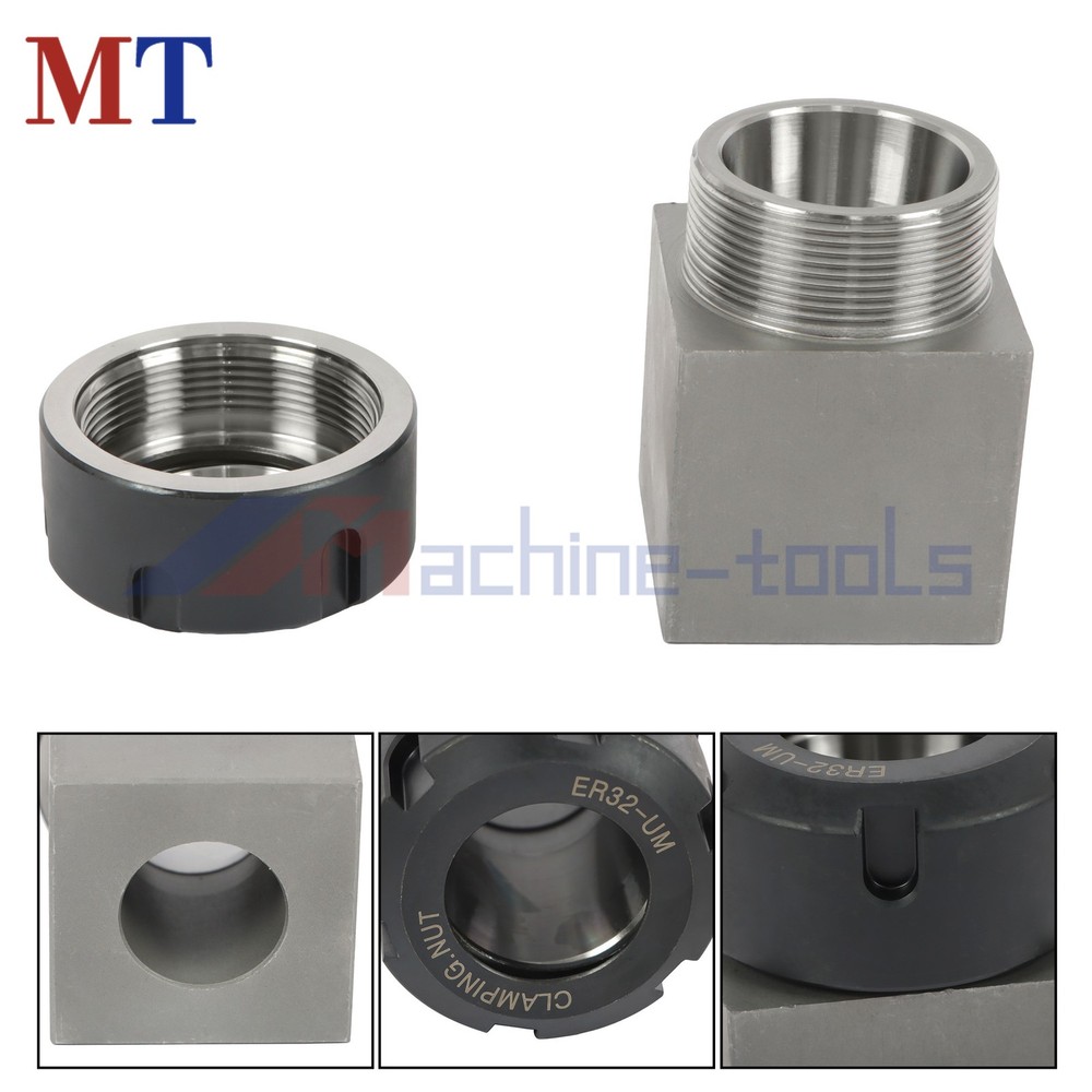 Collet Block Spring ER32 Hex & Square Chuck Holder Set For CNC Milling Machine