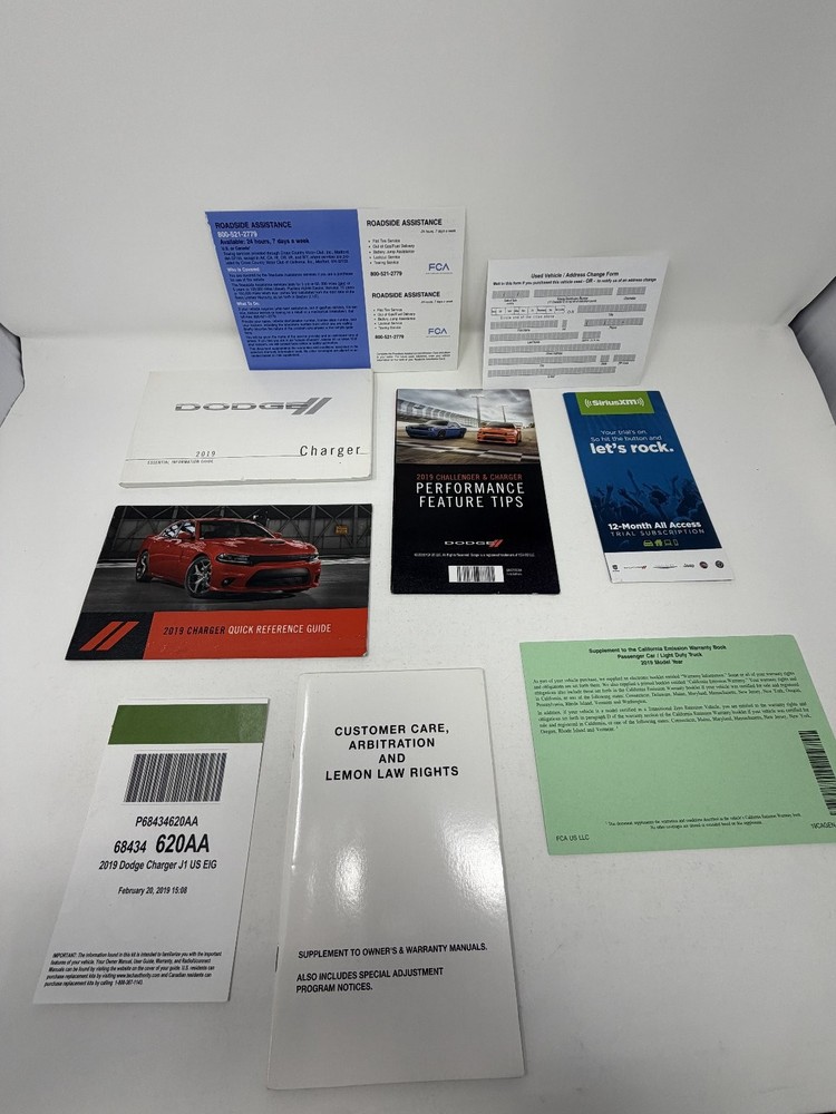 2019 Dodge Charger Owners Manual OEM Complete Set