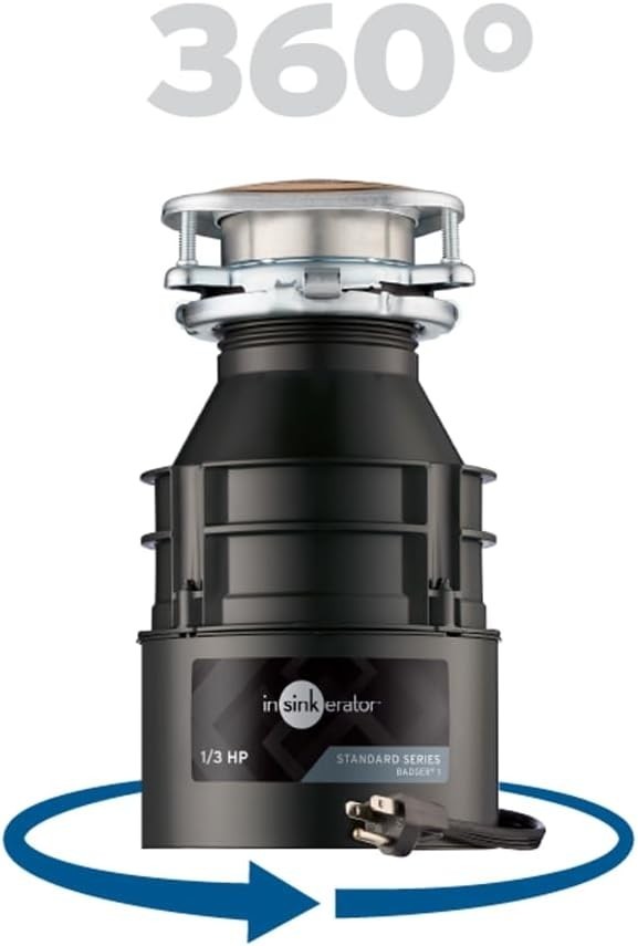 InSinkErator Badger 1 With Cord Garbage Disposal, Badger 1, 1/3 Hp