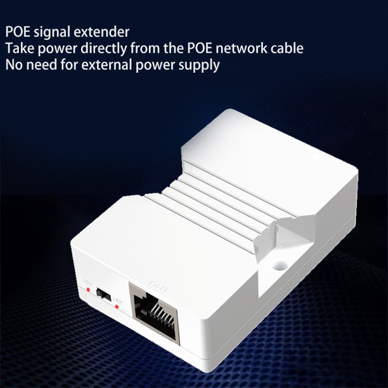 PoE Extender Switch 2 Rj45 200m Ethernet Data Enhancement Repeater Amplifier 10M