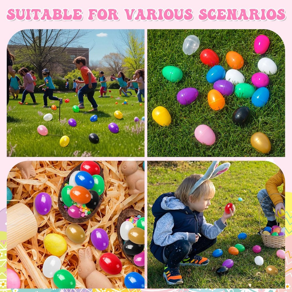 Easter Eggs 2.4” - Black Fillable Easter Eggs - 120 Pcs Easter Basket Stuffer...