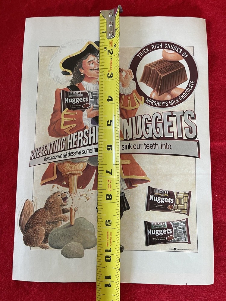 Vintage 1995 Hershey Chocolate Nuggets Candy Print Ad