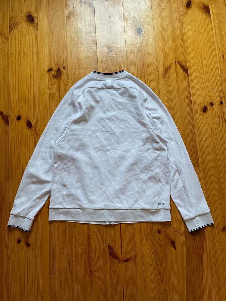 Nike Court Full Zip Jacket Pullover Dri-Fit Logo Mens White Size: M