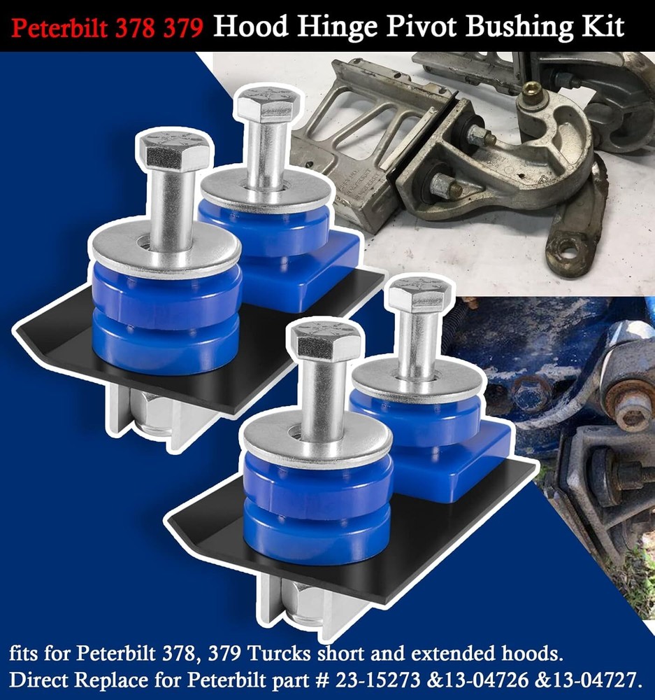 13-04164 Engine Hood Hinge Pivot Bushing Mount Bolt Kit For Peterbilt 378 379