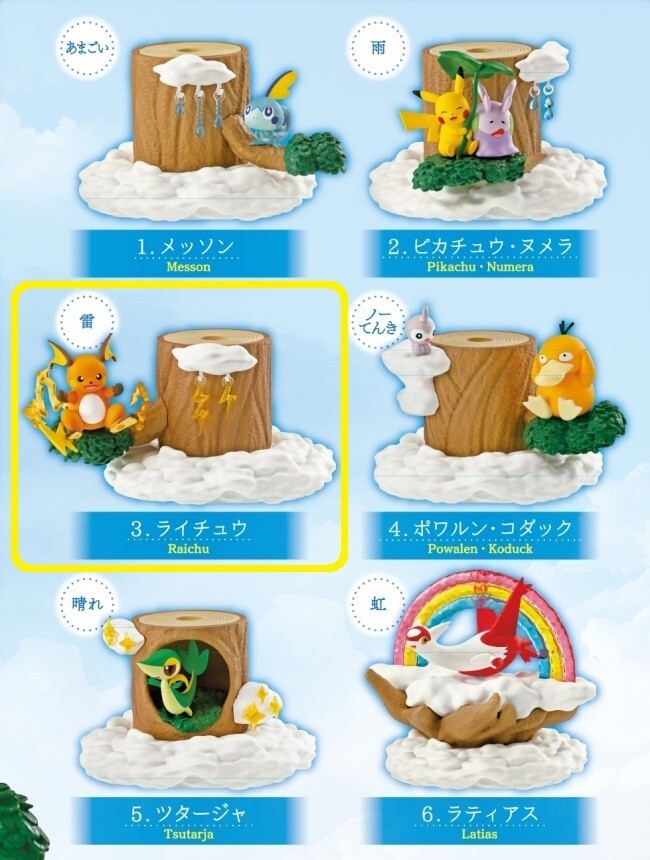 RE-MENT Pokemon Pile Up! Forest 7 Weather Tree Stackable Mini Figure #3 Raichu