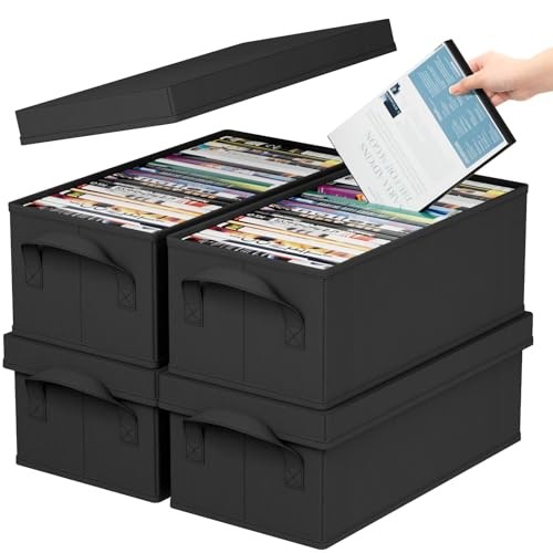 DVD Storage Box Packs, Stackable DVD Cases 15.7"L x 7.9"W x 5.7"H for DVD 4