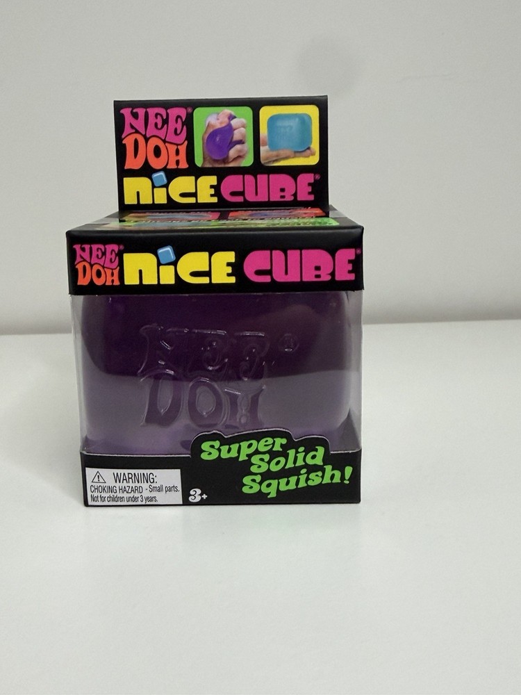 NEE DOH Nice Cube Glitter & Glow Super Solid Squish - New in Box!! Purple