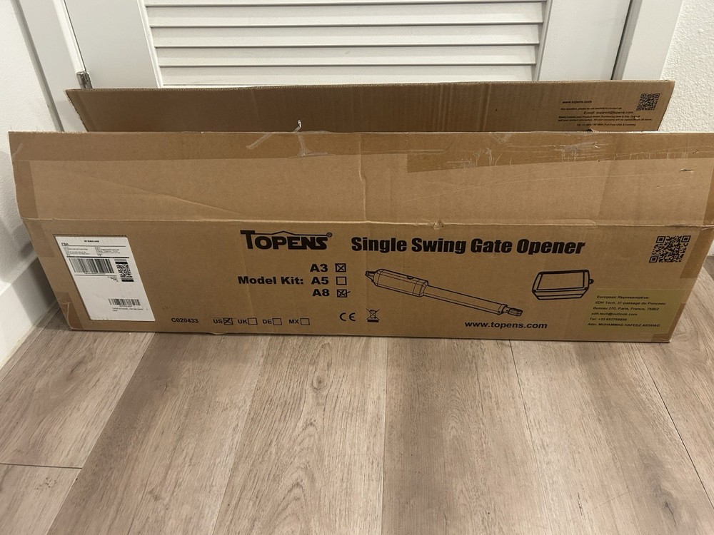 TOPENS A3 Automatic Single Arm Swing Gate Opener Complete