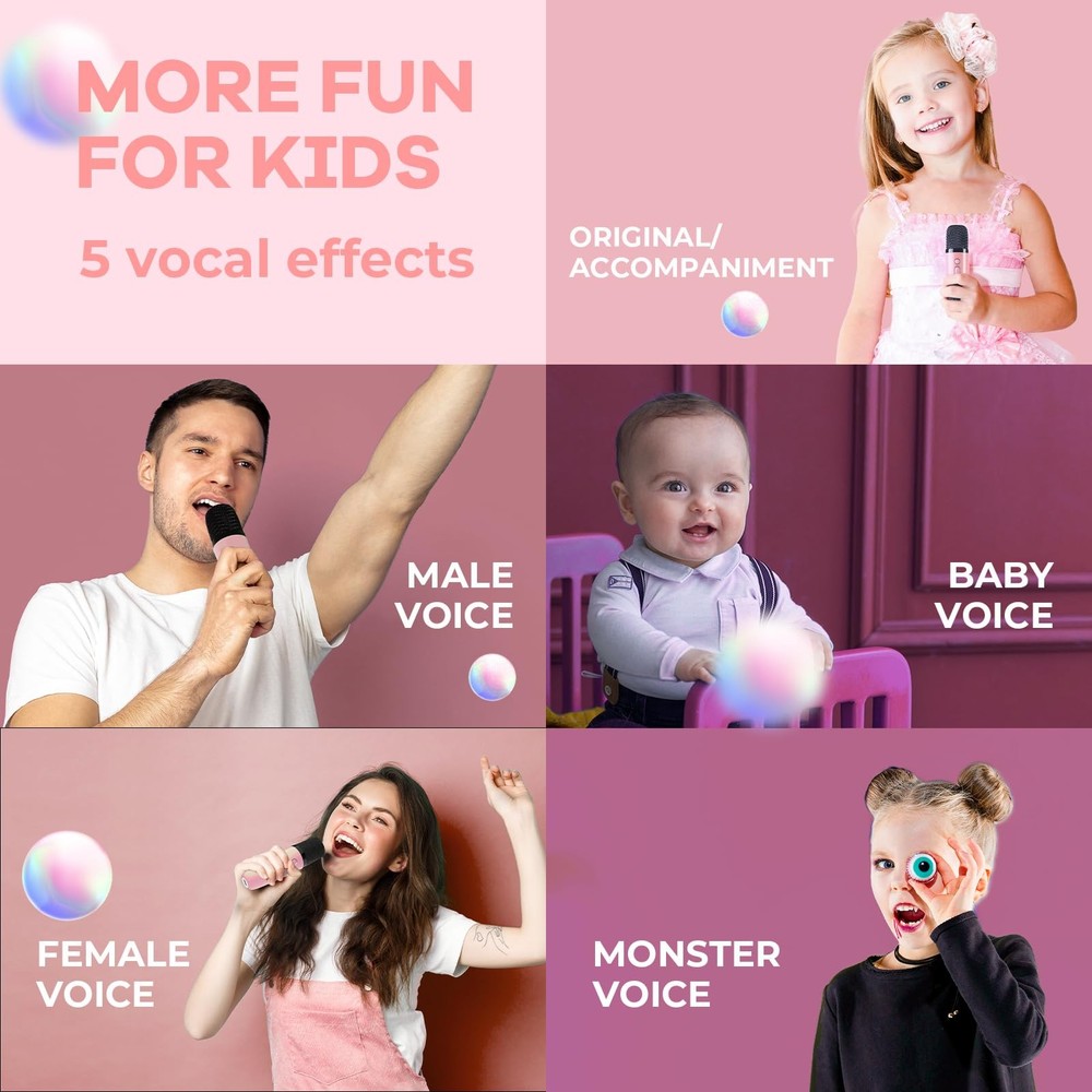 Mini Karaoke Machine Bluetooth Speaker 2 Mic Portable Kids Adults