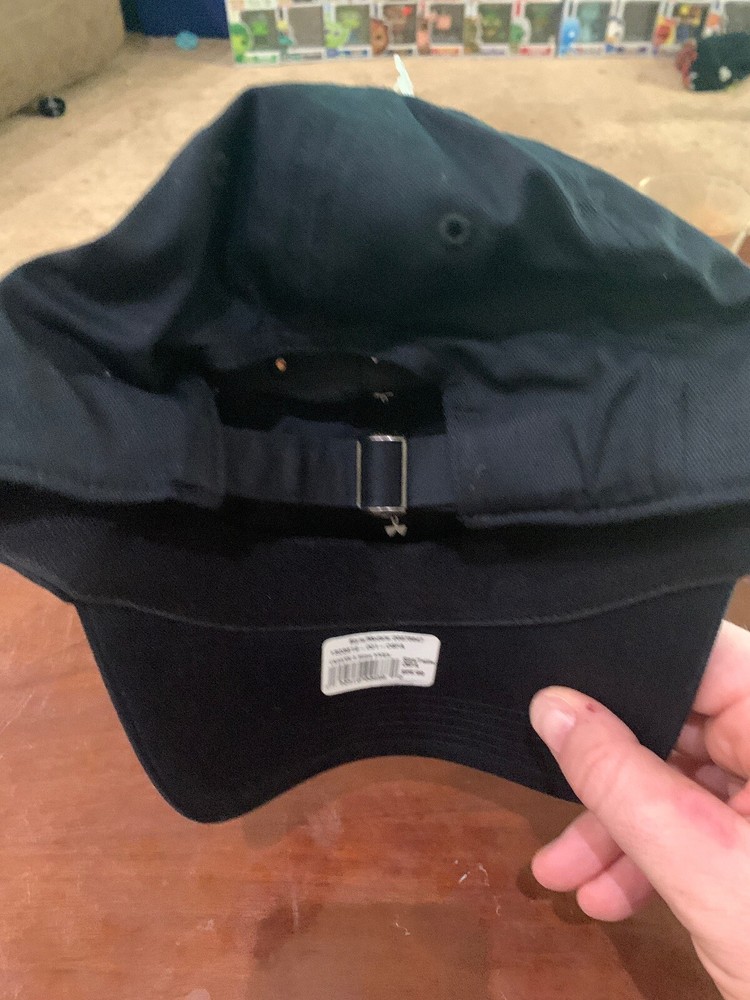 New Under Armour 3 Stripe Cap Strap back Adjustable Hat Black