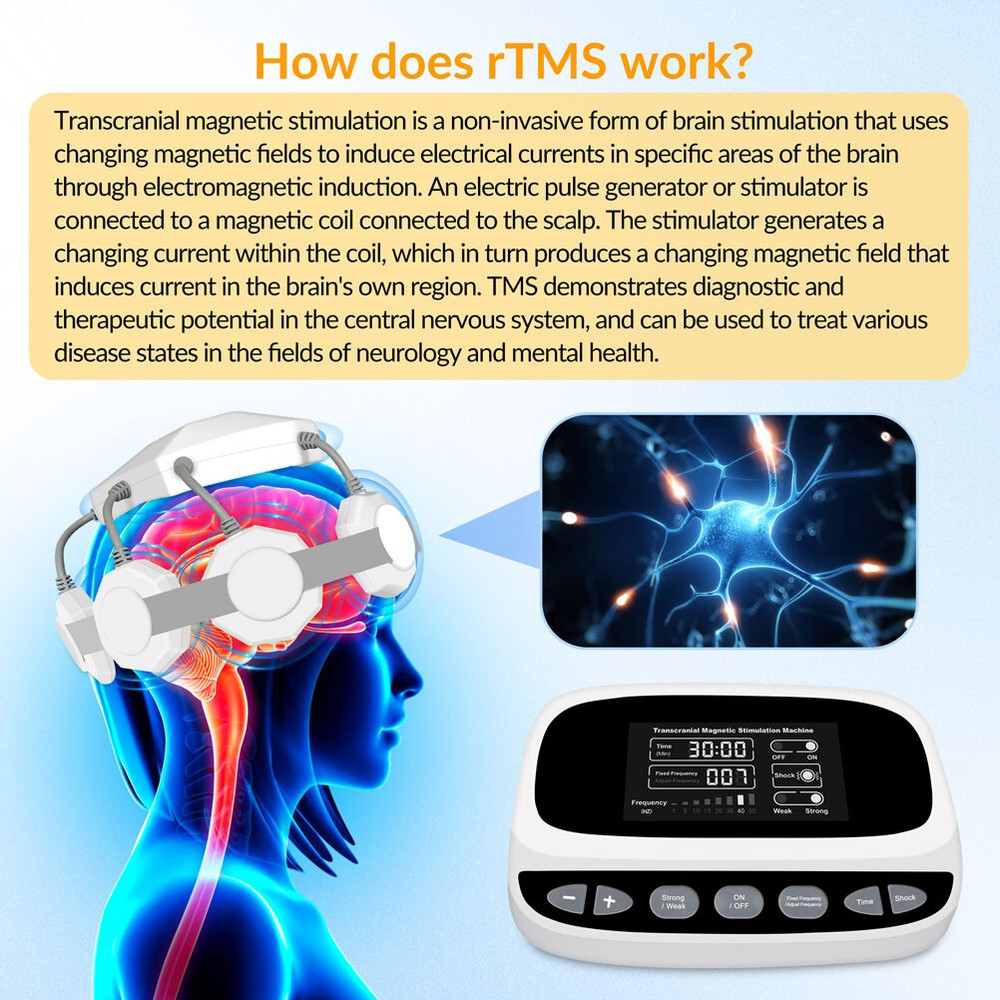 rTMS Brain Therapy Deep Brain Stimulator Machine Anxiety Migraine Depression
