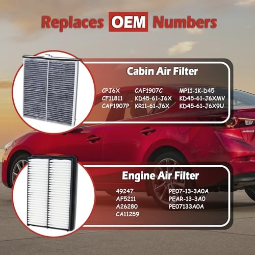 CA11259 Engine Air Filter and CF11811 Cabin Air Filter kit 2014-2018 Mazda 3