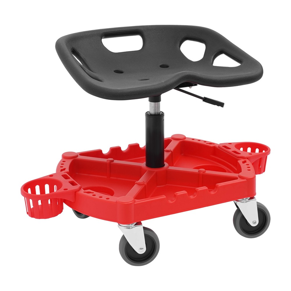 Adjustable Rolling Shop Stool with Tool Storage and Comfort Seat
