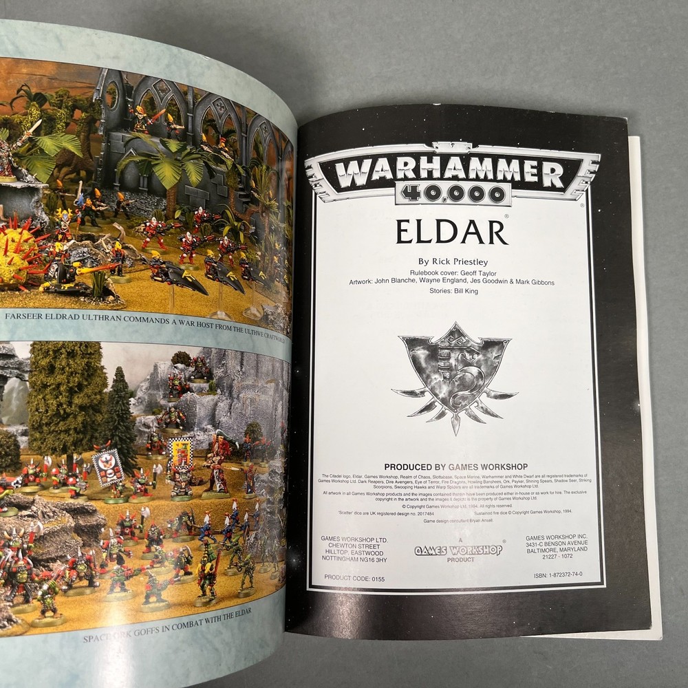 Warhammer 40k Eldar Codex 1994 2nd Edition Vintage OOP Games Workshop 0155 NICE