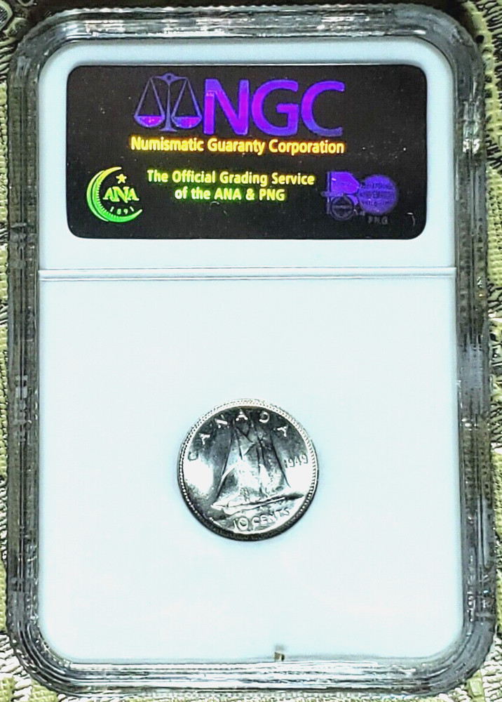 Canada 1949 10¢ Dime NGC MS65 Brilliant