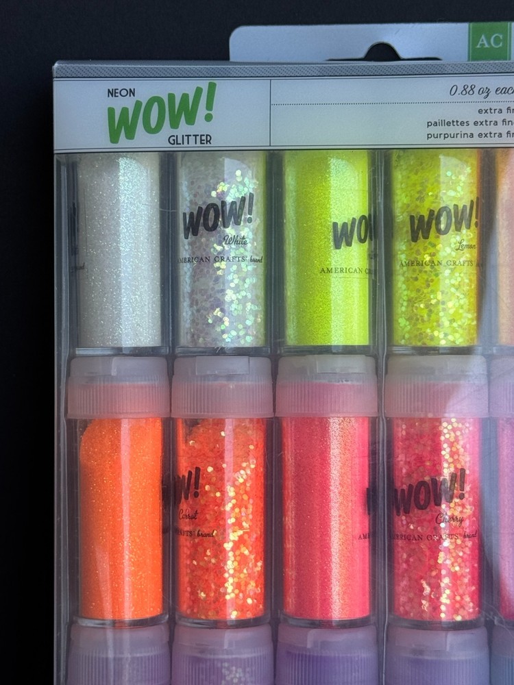 NEON WOW! 24 MULTIPACK 12 CHUNKY 12 FINE GLITTER PACK
