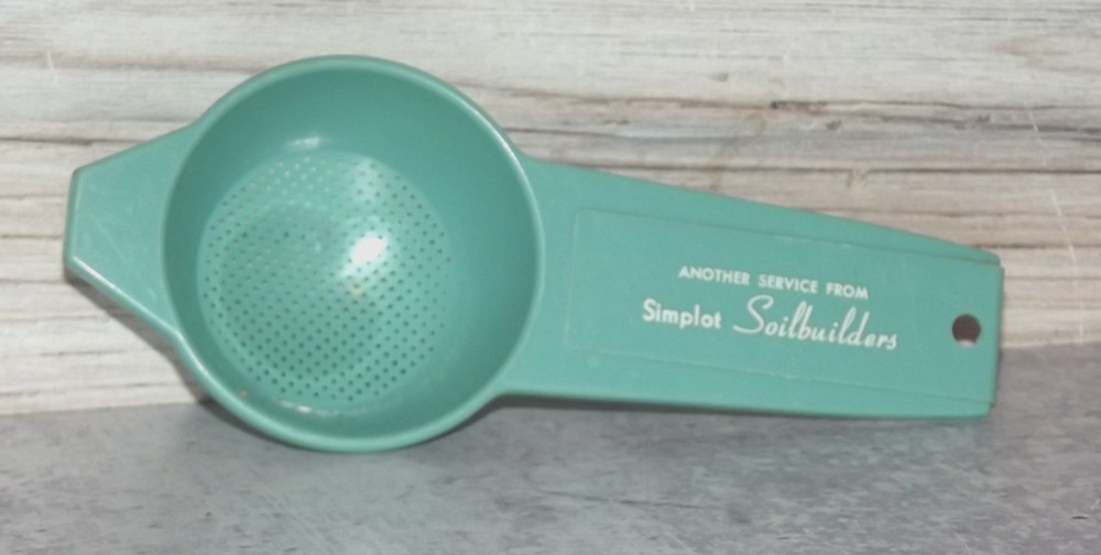 Vtg Teal Plastic Tea Bag Strainer Remembrance Simplot Soilbuilders Promo B101