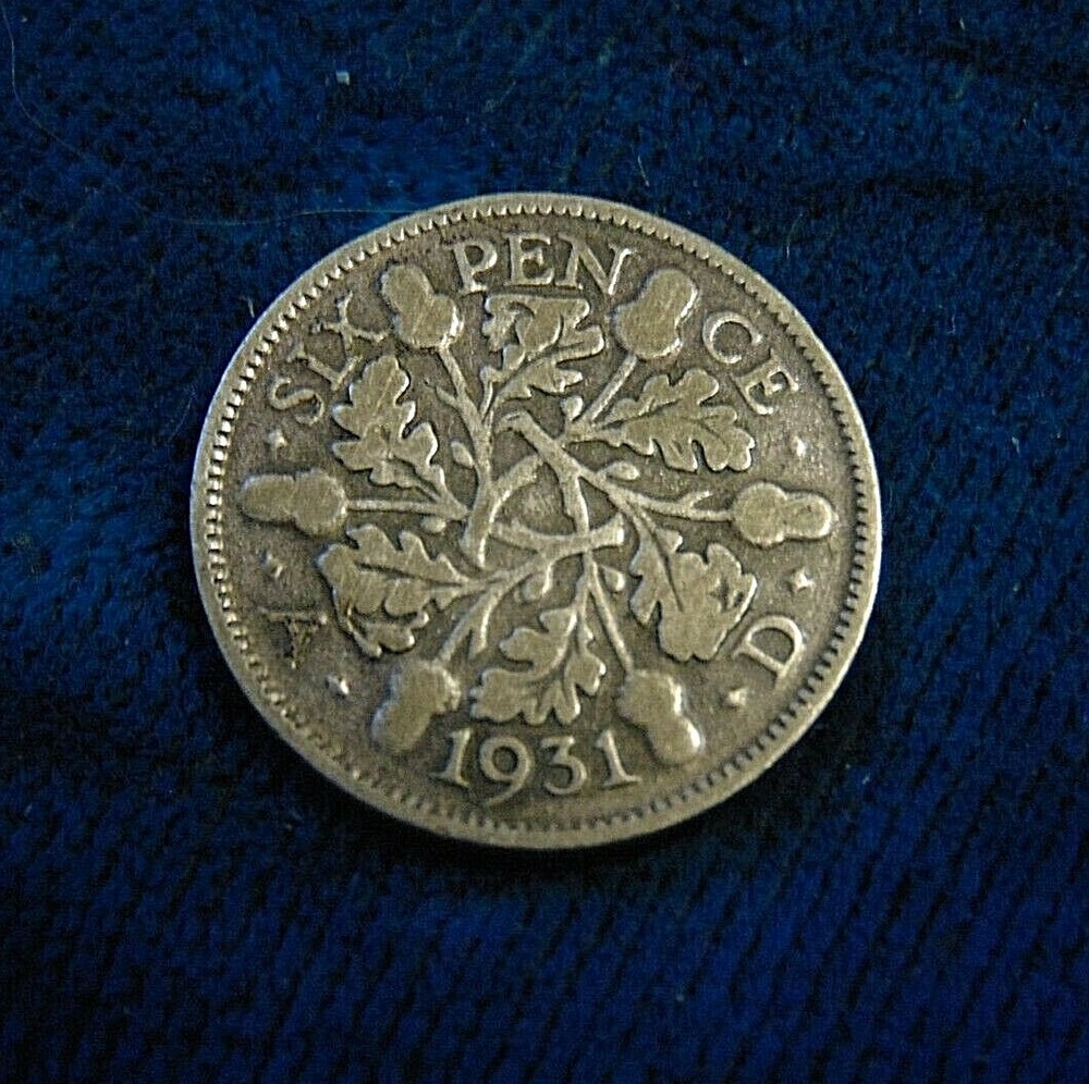 1931 GREAT BRITAIN 6 PENCE SILVER coin