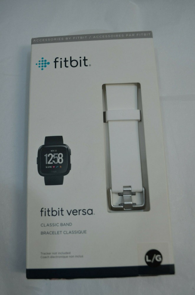 NWT $29.95 Fitbit Versa BAND ONLY Classic WHITE Large Brand New AUTHENTIC