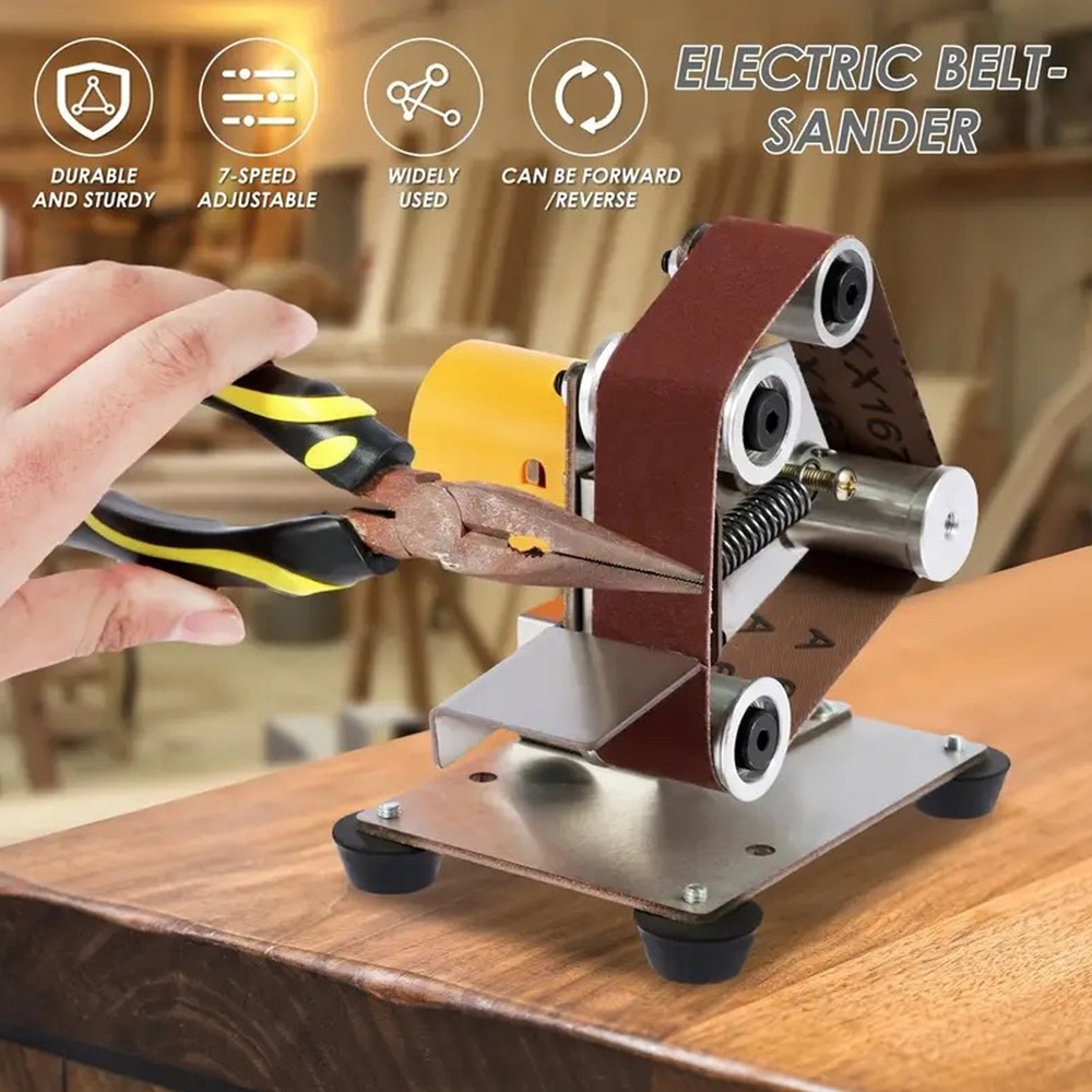 7 Speed Mini Belt Sander Adjustable Angle Polishing Grinding Machine