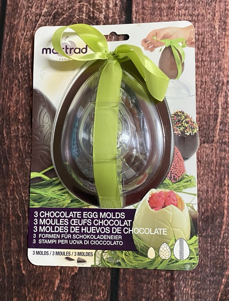 Mastrad Paris, 3 Translucent Chocolate Egg Molds, Eggs, in Small, Medium, Large