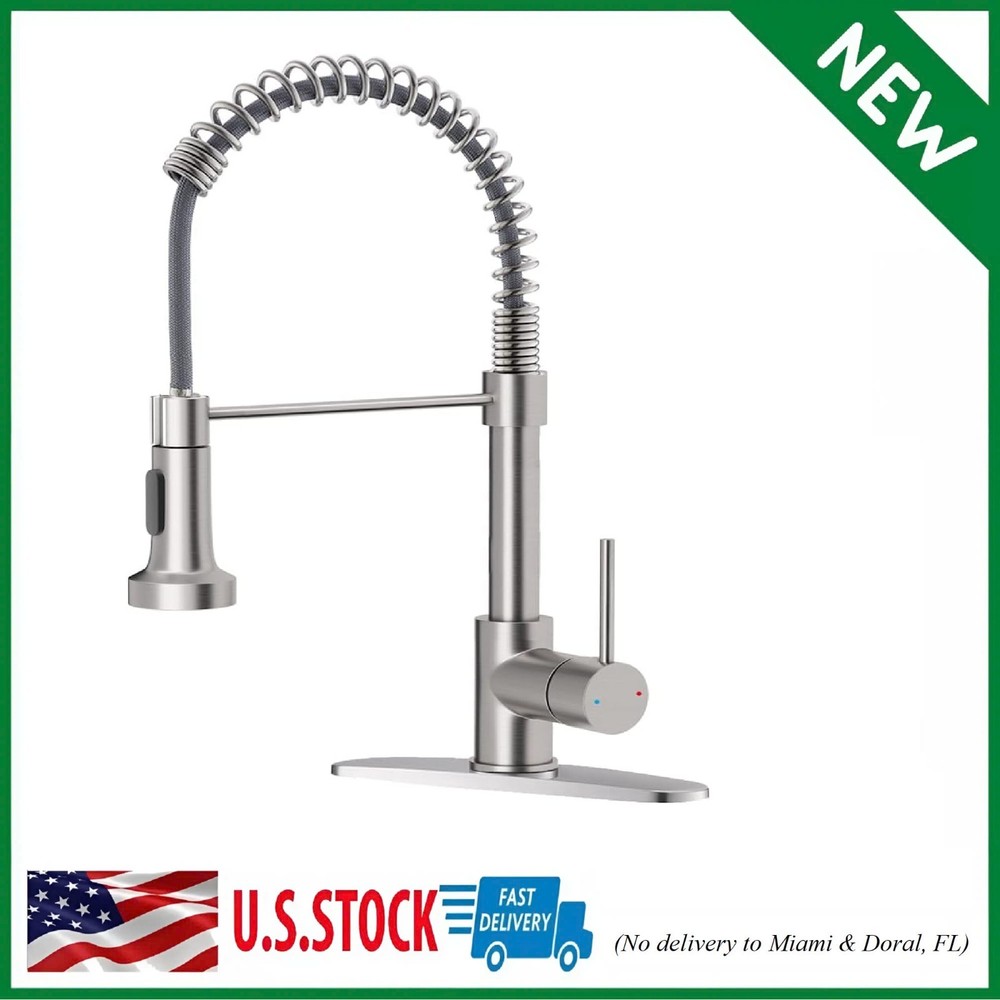 Kitchen Faucet with Pull Down Sprayer 1 Standard, 1 Brushed Nickel