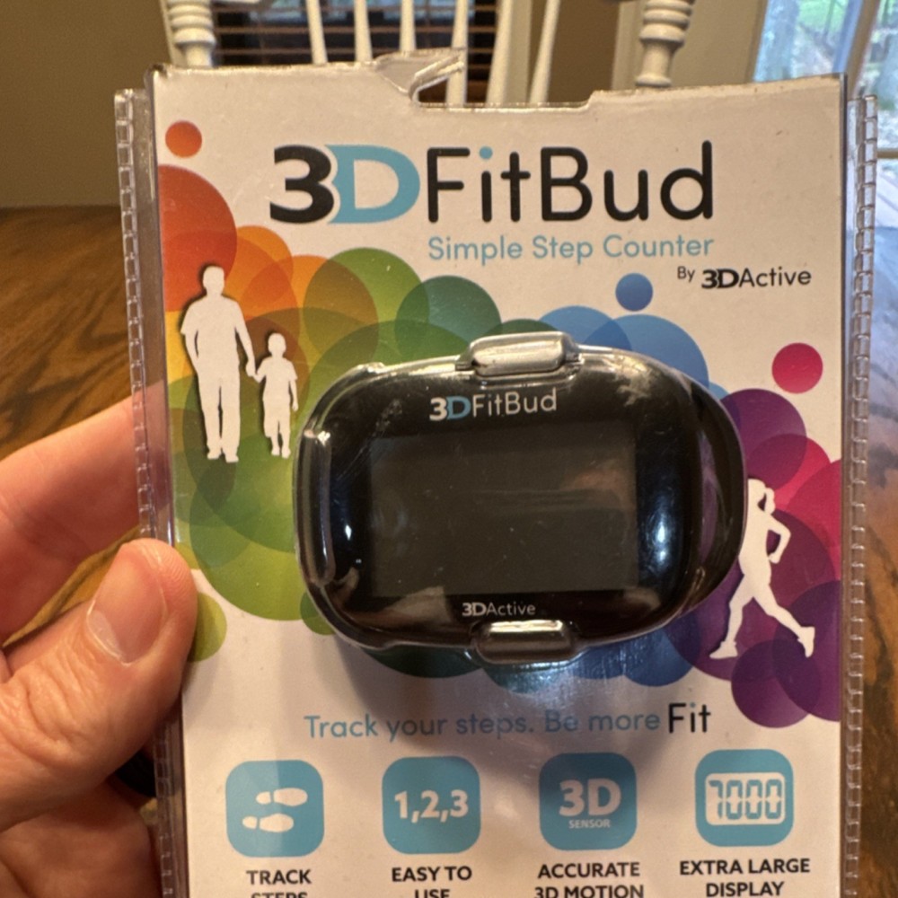 3DActive 3DFitBud A420S Black Pedometer Clip Extra Large Display 3D Sensor