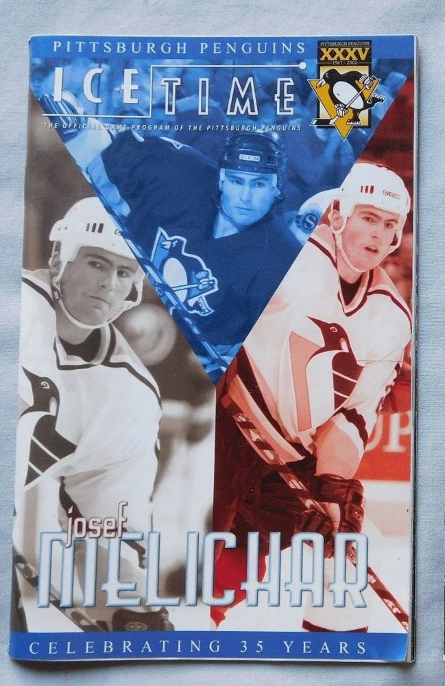 Ice Time Program 2002 Program Pittsburgh Penguins Vs Flyers Josef Melichar