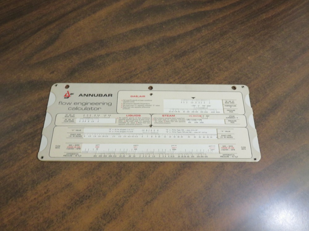 Annubar Flow Engineering Calculator Form E-87 1969 Ellison Instrument Div
