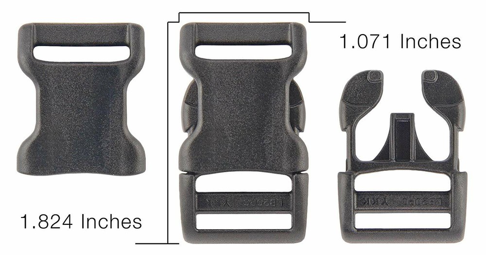 YKK Straps buckles kit 3/4" Plastic Buckle Side-Release Single Adjuster -Webbing