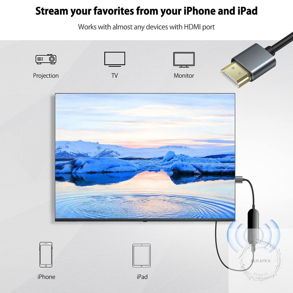 iOS Wireless HDMI Display Adapter (iOS only), Streaming Device for All iPhone Mo