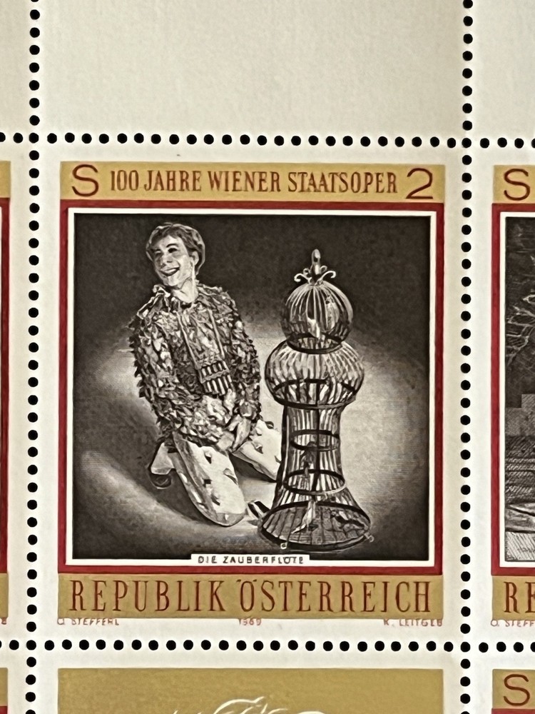AUSTRIA 1969 - 4 Opera Mini Sheets - Post Office Counter Issue on 1 Sheet - MNH