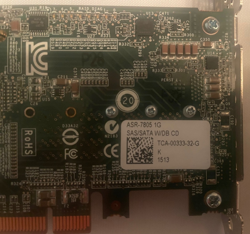 Adaptec ASR-7805 6Gbs SAS HBA PCI-E 3.0 X8 - 1GB Cache RAID Controller Card