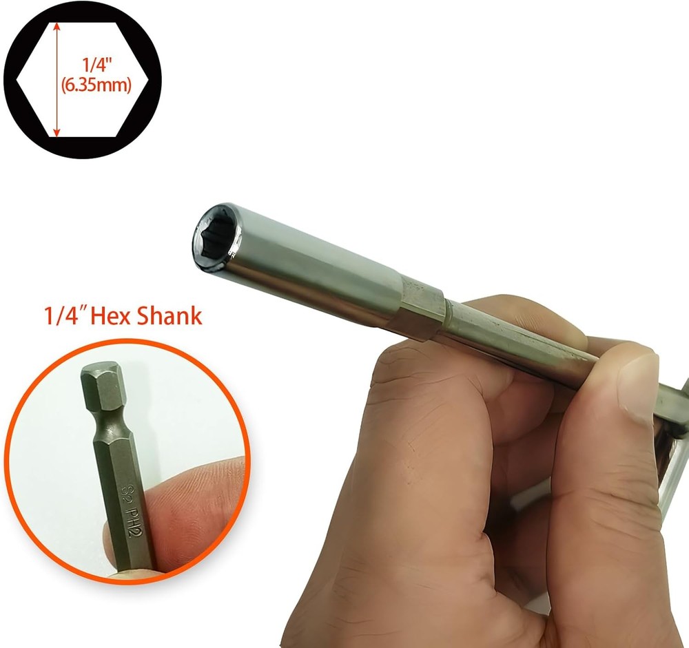 T-Handle Wrench & JIS Screwdriver Set - Includes 6 Silver White, Gray