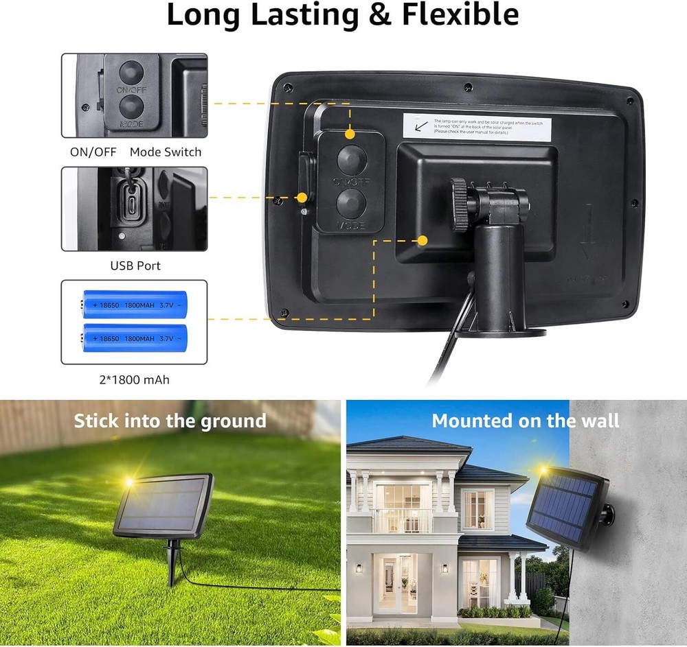 Solar String Lights - 100Ft LED Outdoor String Lights - Shatterproof, Waterproof