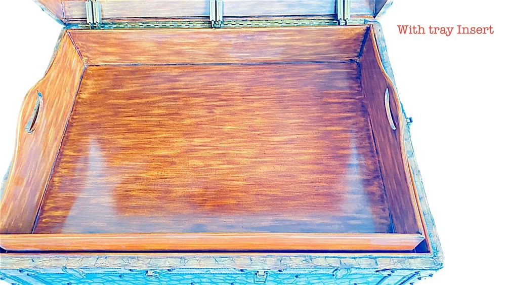 MAITLAND SMITH Leather Storage Trunk With Tray Insert