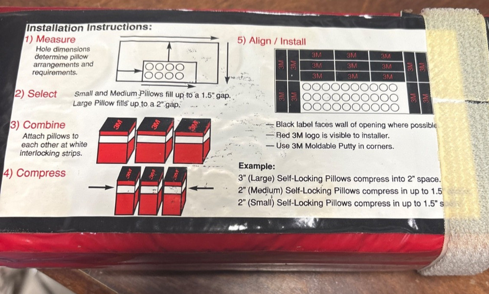 3M FIRE BARRIER SELF-LOCKING PILLOWS Small 2"X4"X9"