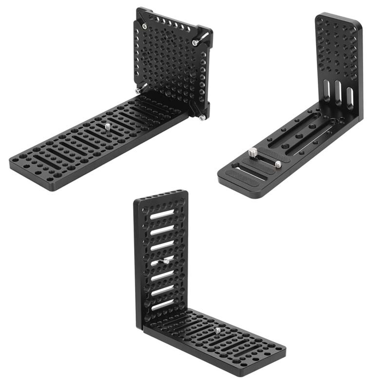 L-Shaped Bracket Cheese Mounting Plate DSLR Camera Board w/ 1/4" & 3/8" Threads