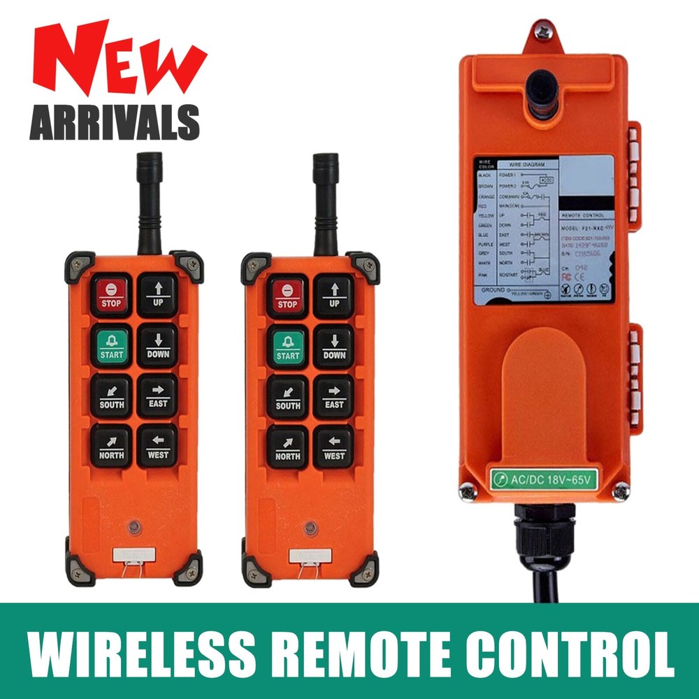 F21-E1B 6 Button Hoist Crane Industrial Remote Control Wireless Transmitter Push