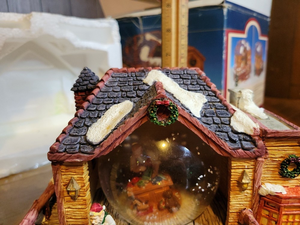 Globe Structure Christmas Snow Globe Santa’s Workshop - Working Light