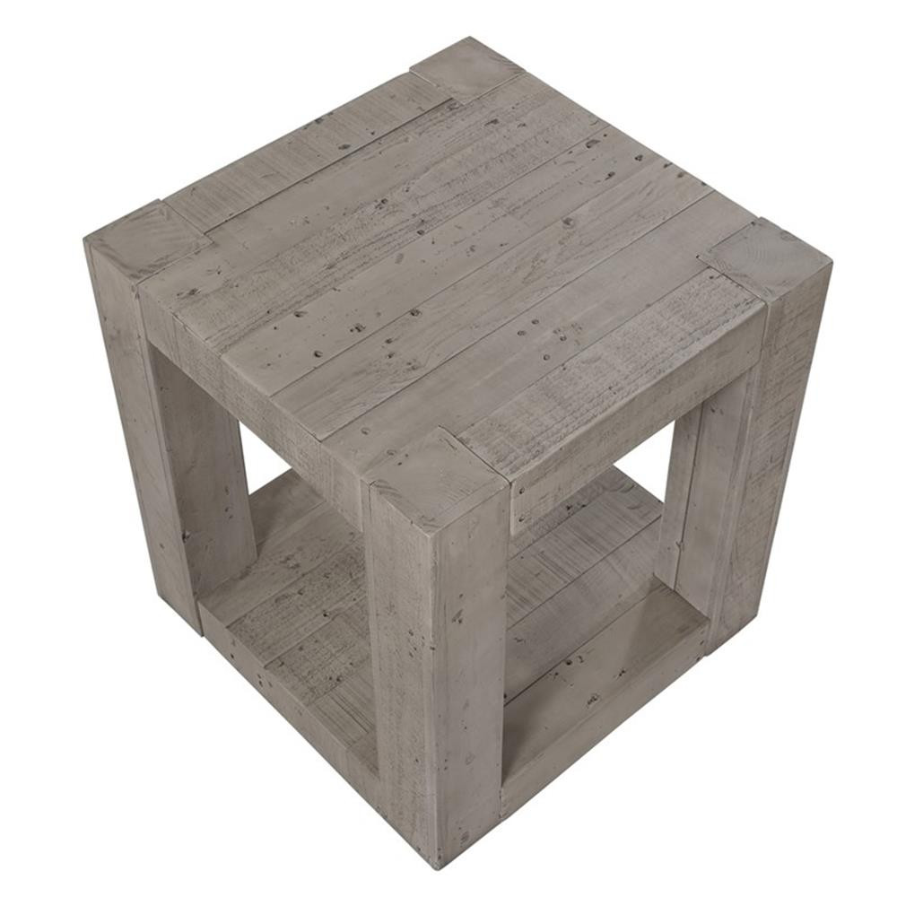 Bowery Hill Contemporary 22" Width Rectangular Pinedale End Table Grey
