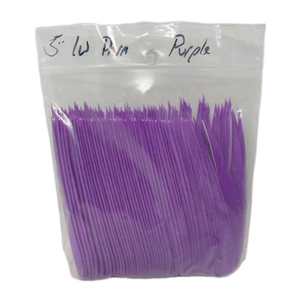 100 Pack Archery Arrow Feathers 5" Left Wing: Parabolic Purple