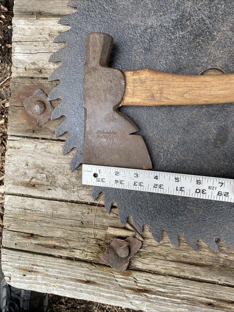 Vintage PHILADELPHIA Tool Co Script Logo Hatchet Carpentry Tool