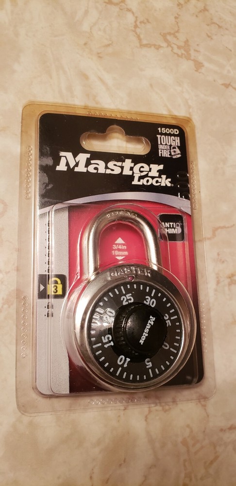 Master Lock Combination Padlock, 1500D, New, 3/4 In. ( 19mm)