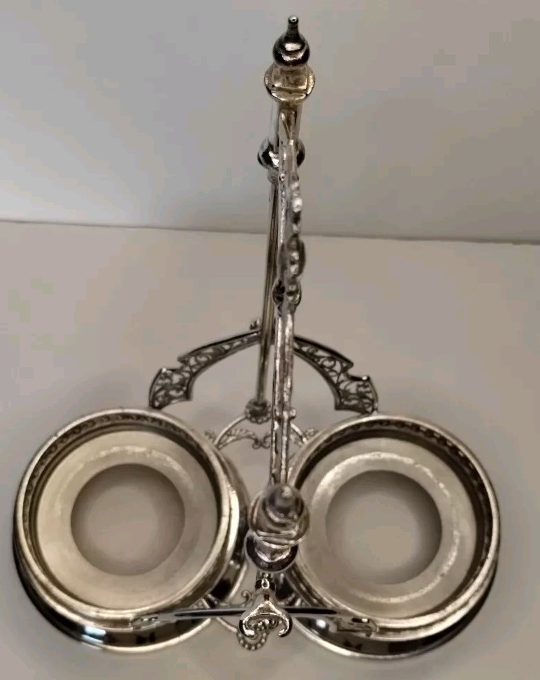 Antique Victorian Simpson Hall Miller Double Pickle Caster Silverplate
