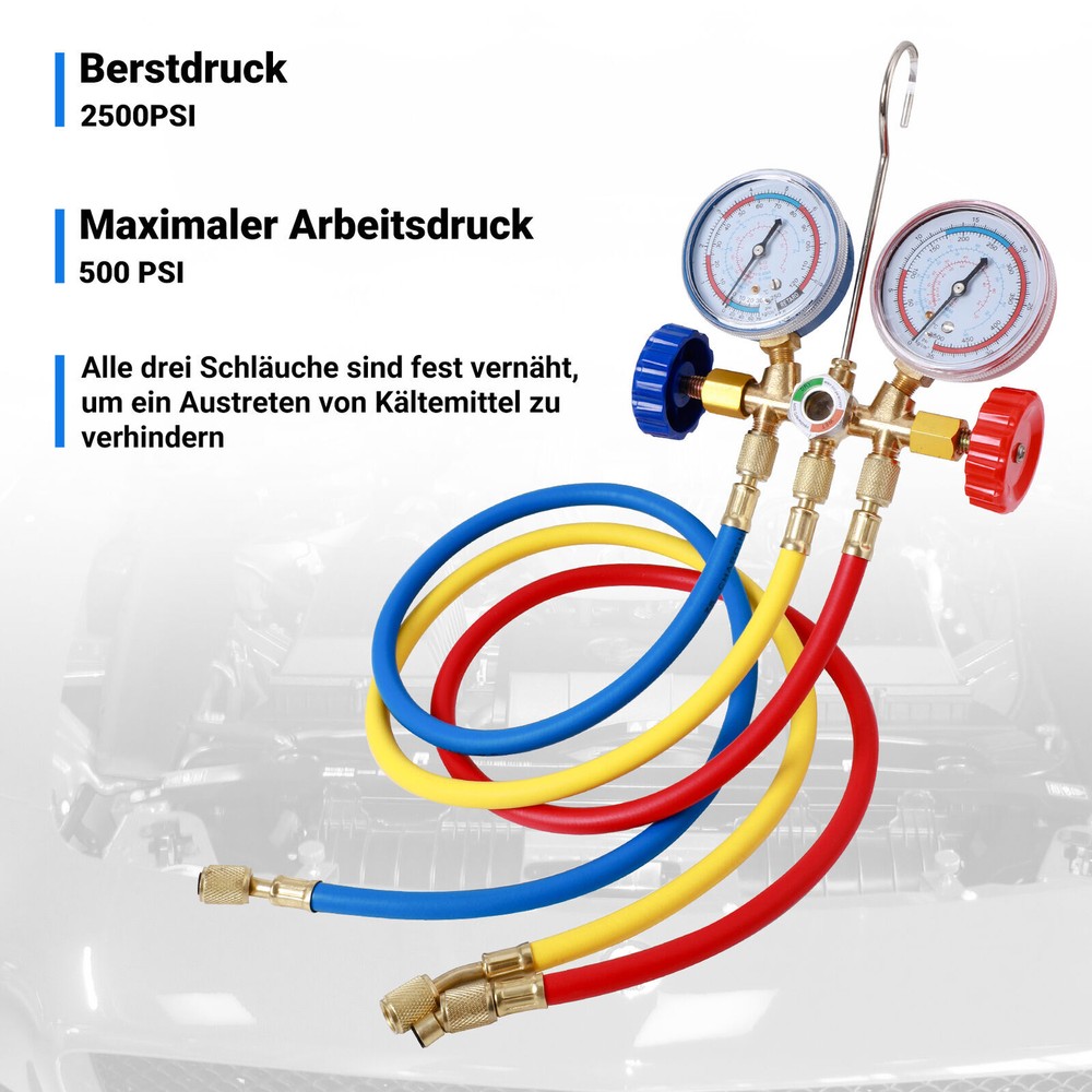 AC Diagnostic Manifold Gauge Set Charging Hose