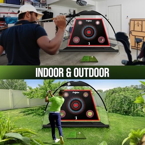 10x7 ft Golf Practice Net for Backyard & Indoor Hitting - Training Aid & Gift fo