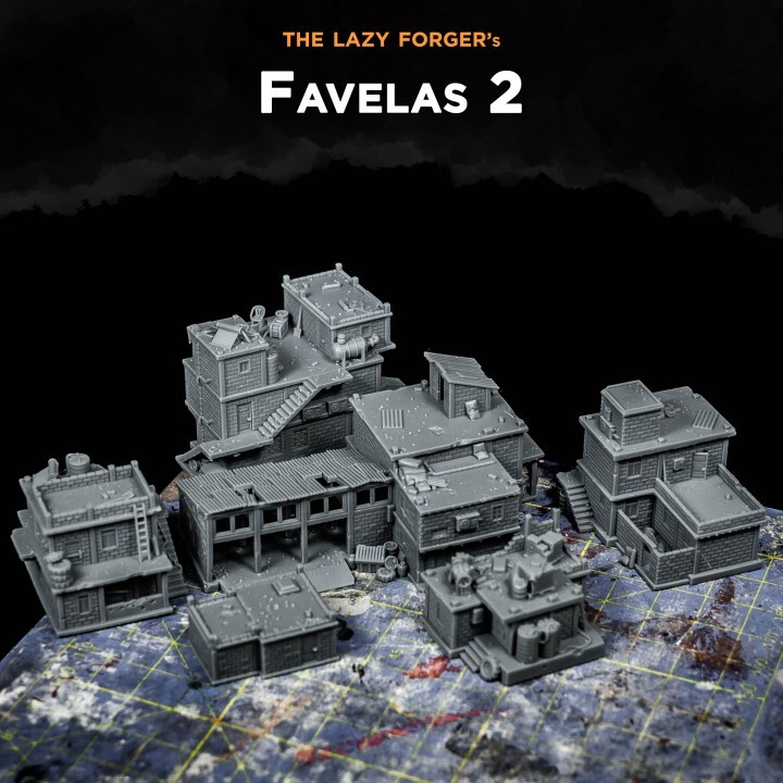 Favelas 2 - Scenery -  6mm - Epic - Resin Miniatures